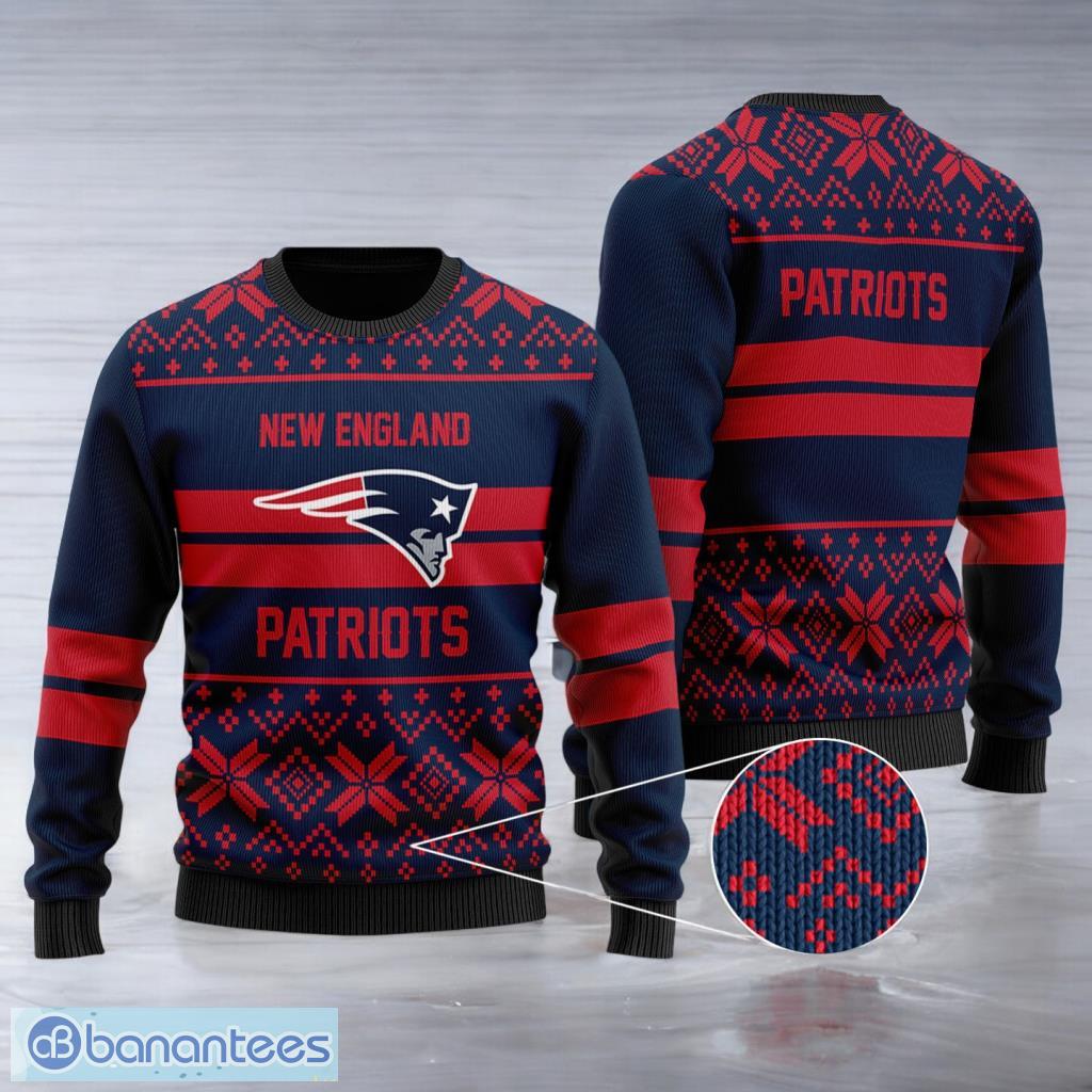 new england patriots nfl team wool ugly sweater christmas knitting best gift image New England Patriots NFL Team Wool Ugly Sweater Christmas Knitting Best Gift Product Photo 1