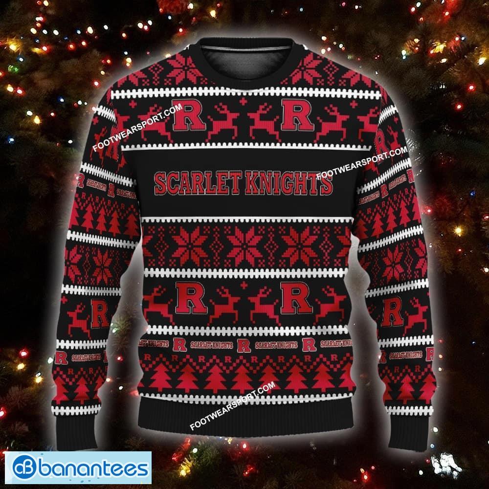 new frostbite rutgers scarlet knights ugly xmas sweater gift for adult custom name image NEW Frostbite Rutgers Scarlet Knights Ugly Xmas Sweater Gift For Adult Custom Name - NCAA Rutgers Scarlet Knights Ugly Christmas Sweater For Men And Women Photo 1