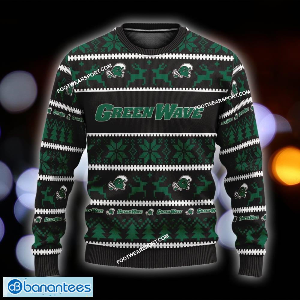 new mistletoe tulane green wave ugly xmas 3d sweater gift for adult custom name image NEW Mistletoe Tulane Green Wave Ugly Xmas 3D Sweater Gift For Adult Custom Name - NCAA Tulane Green Wave Ugly Christmas Sweater For Men And Women Photo 1