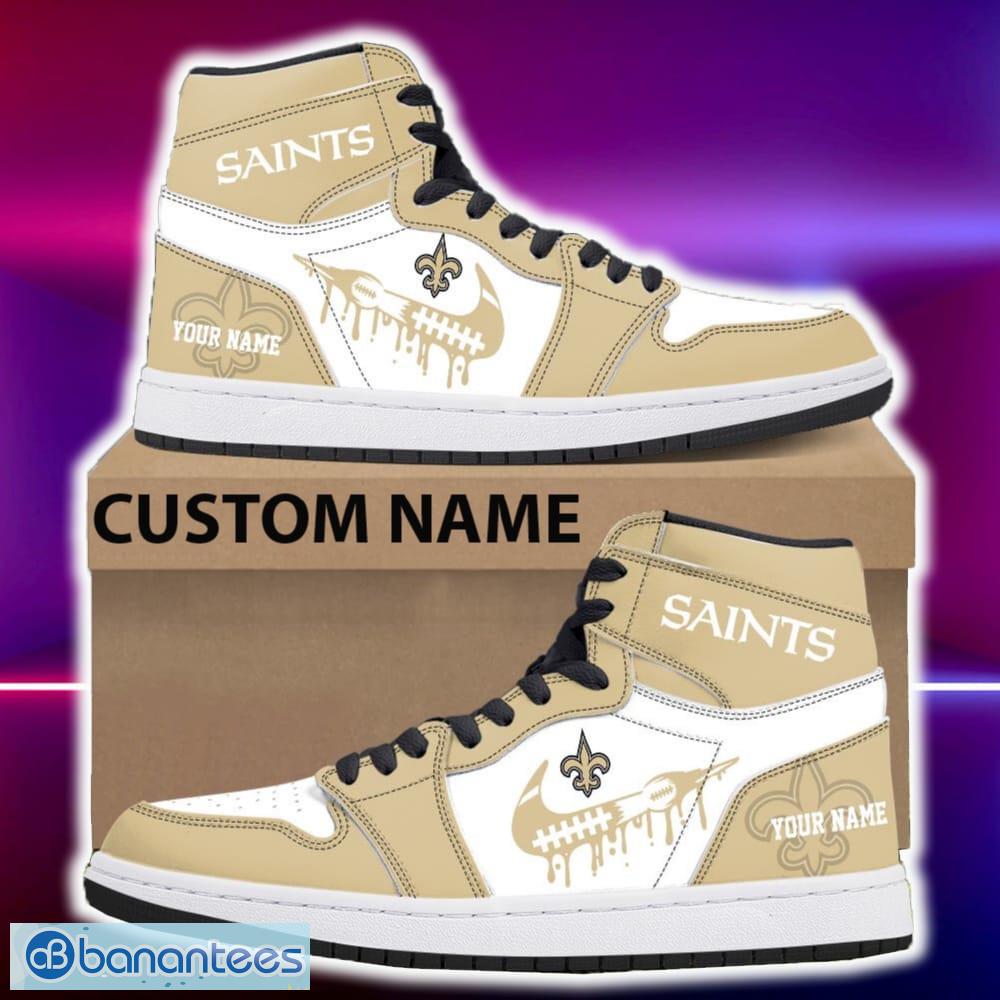 new orleanssaints air jordan hightop shoes new custom name for fans gift sneaker image New OrleansSaints Air Jordan Hightop Shoes New Custom Name For Fans Gift Sneaker - New OrleansSaints Air Jordan Hightop Shoes Photo 4