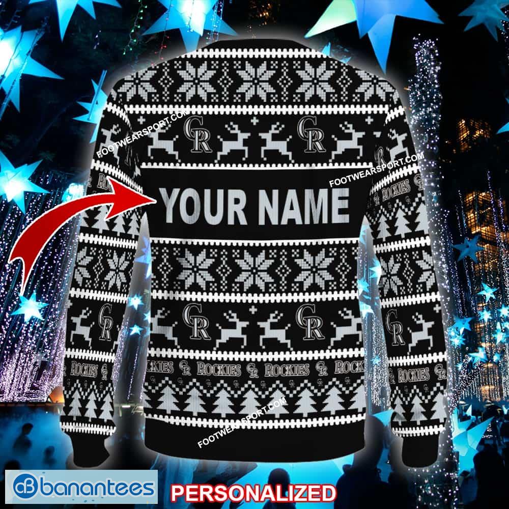 new red colorado rockies ugly christmas 3d sweater gift for men and women custom name 1 image NEW Red Colorado Rockies Ugly Christmas 3D Sweater Gift For Men And Women Custom Name - MLB Colorado Rockies Ugly Christmas Sweater For Men And Women Photo 2