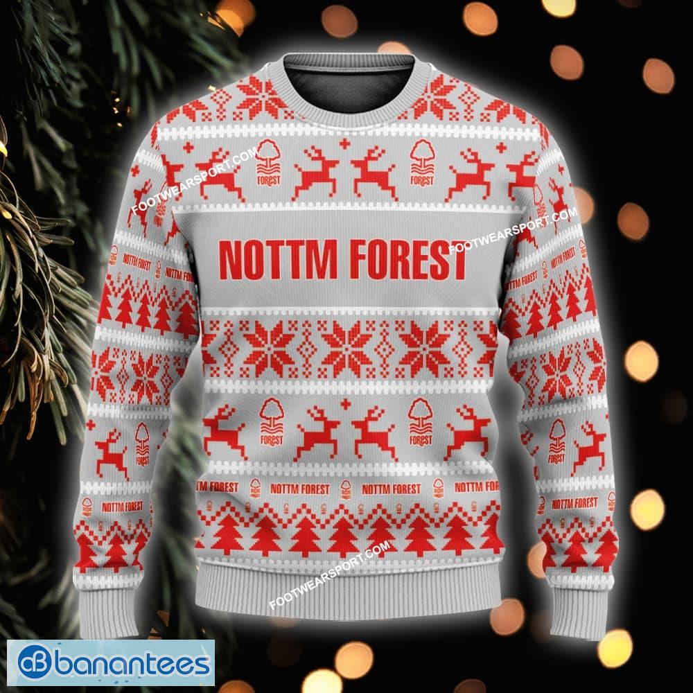 new reindeer nottingham forest knitted christmas sweater gift for adult custom name image NEW Reindeer Nottingham Forest Knitted Christmas Sweater Gift For Adult Custom Name - EPL Nottingham Forest Ugly Christmas Sweater For Men And Women Photo 1
