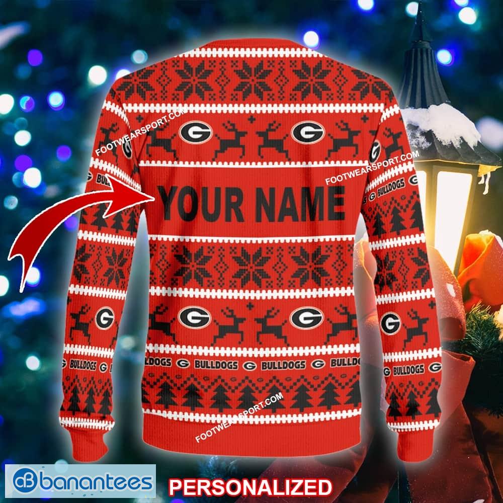 new savior georgia bulldogs knitted christmas sweater gift for adult custom name 1 image NEW Savior Georgia Bulldogs Knitted Christmas Sweater Gift For Adult Custom Name - NCAA Georgia Bulldogs Ugly Christmas Sweater For Men And Women Photo 2
