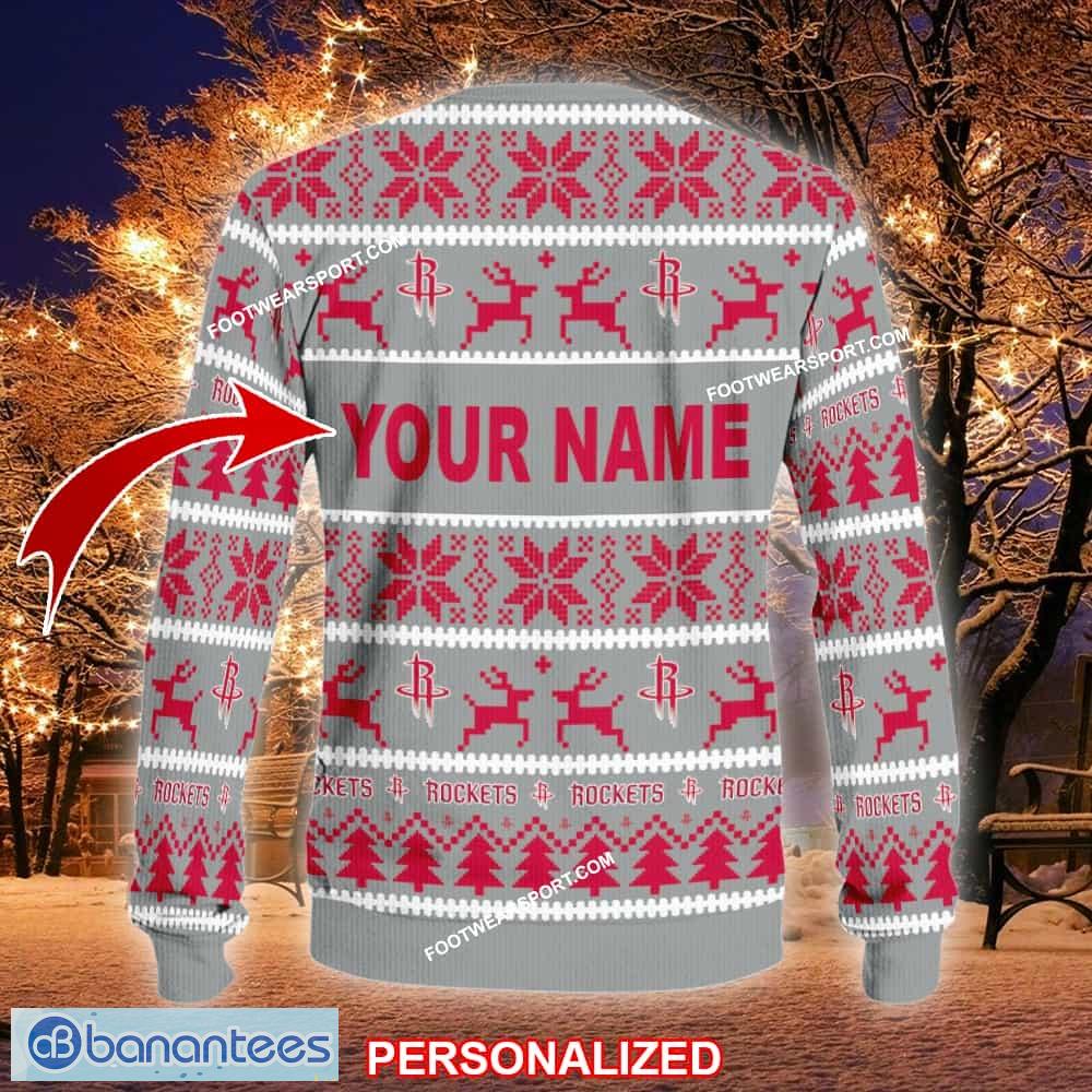 new snow houston rockets knitted xmas sweater gift for men and women custom name 1 image NEW Snow Houston Rockets Knitted Xmas Sweater Gift For Men And Women Custom Name - NBA Houston Rockets Ugly Christmas Sweater For Men And Women Photo 2