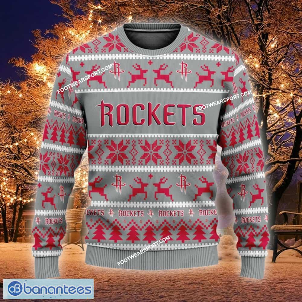 new snow houston rockets knitted xmas sweater gift for men and women custom name image NEW Snow Houston Rockets Knitted Xmas Sweater Gift For Men And Women Custom Name - NBA Houston Rockets Ugly Christmas Sweater For Men And Women Photo 1