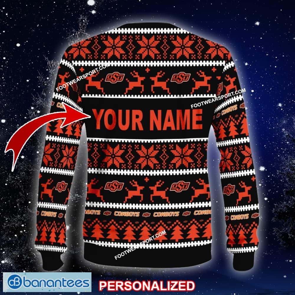 new snowplow oklahoma state cowboys ugly christmas sweater gift holidays custom name 1 image NEW Snowplow Oklahoma State Cowboys Ugly Christmas Sweater Gift Holidays Custom Name - NCAA Oklahoma State Cowboys Ugly Christmas Sweater For Men And Women Photo 2