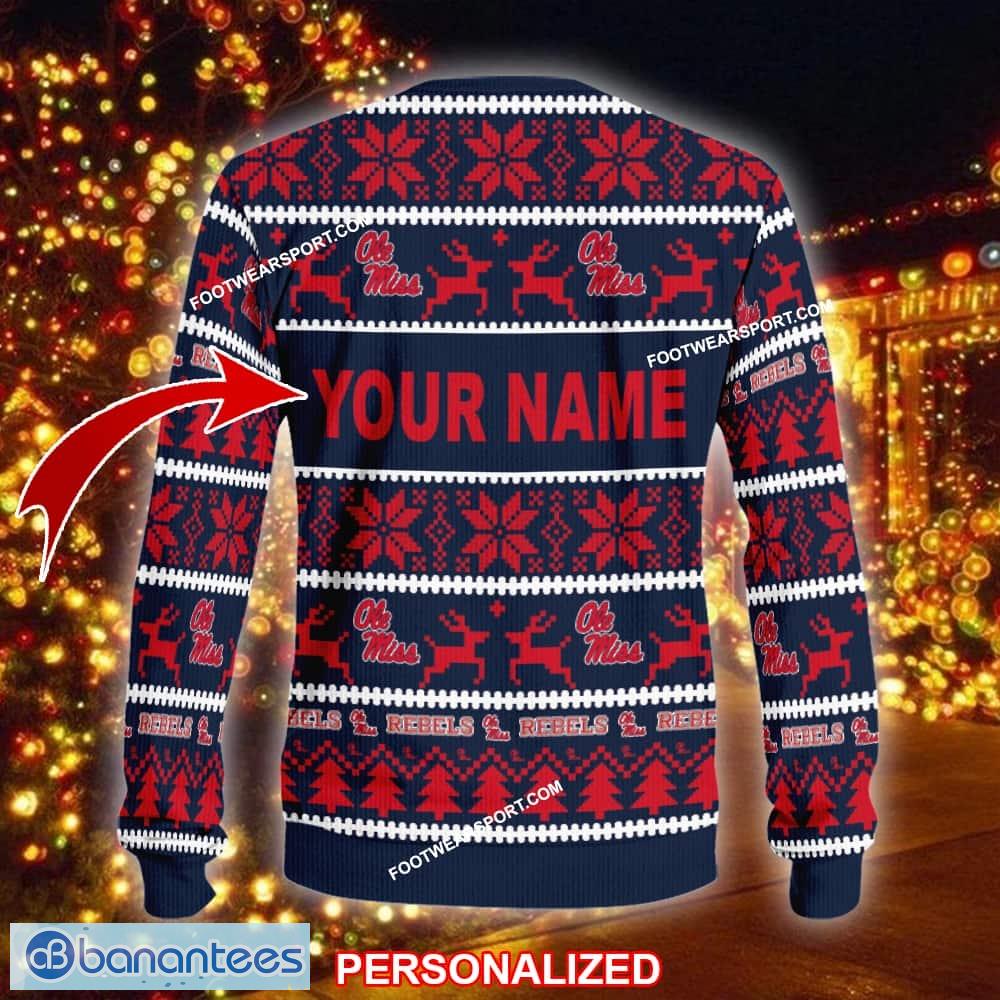 new snowstorm ole miss rebels ugly christmas sweater gift for men and women custom name 1 image NEW Snowstorm Ole Miss Rebels Ugly Christmas Sweater Gift For Men And Women Custom Name - NCAA Ole Miss Rebels Ugly Christmas Sweater For Men And Women Photo 2