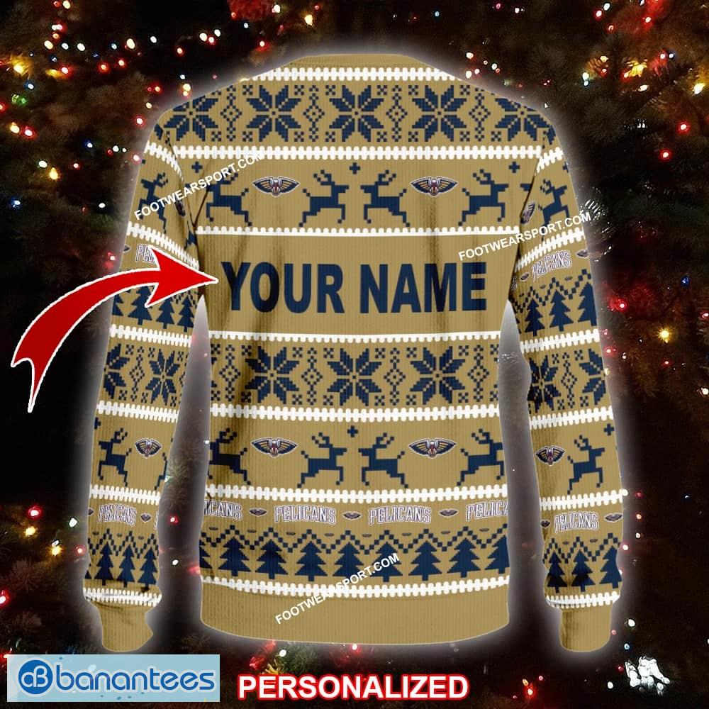 new style new orleans pelicans ugly christmas sweater gift for men and women custom name 1 image NEW Style New Orleans Pelicans Ugly Christmas Sweater Gift For Men And Women Custom Name - NBA New Orleans Pelicans Ugly Christmas Sweater For Men And Women Photo 2