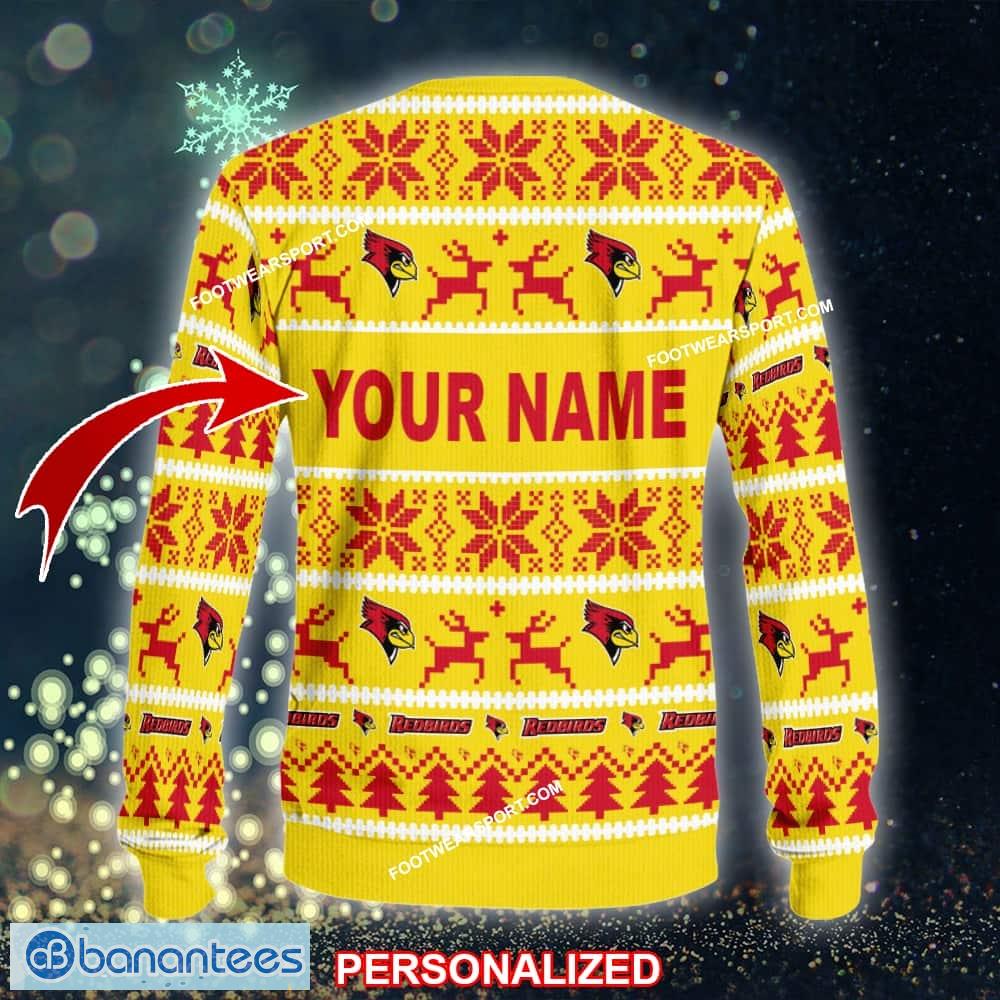 new stylish illinois state redbirds knitted christmas sweater aop gift for men and women custom name 1 image NEW Stylish Illinois State Redbirds Knitted Christmas Sweater AOP Gift For Men And Women Custom Name - NCAA2 Illinois State Redbirds Ugly Christmas Sweater For Men And Women Photo 2
