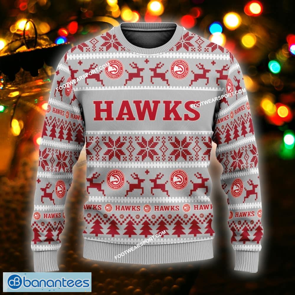 new textile atlanta hawks ugly xmas sweater gift for adult custom name image NEW Textile Atlanta Hawks Ugly Xmas Sweater Gift For Adult Custom Name - NBA Atlanta Hawks Ugly Christmas Sweater For Men And Women Photo 1