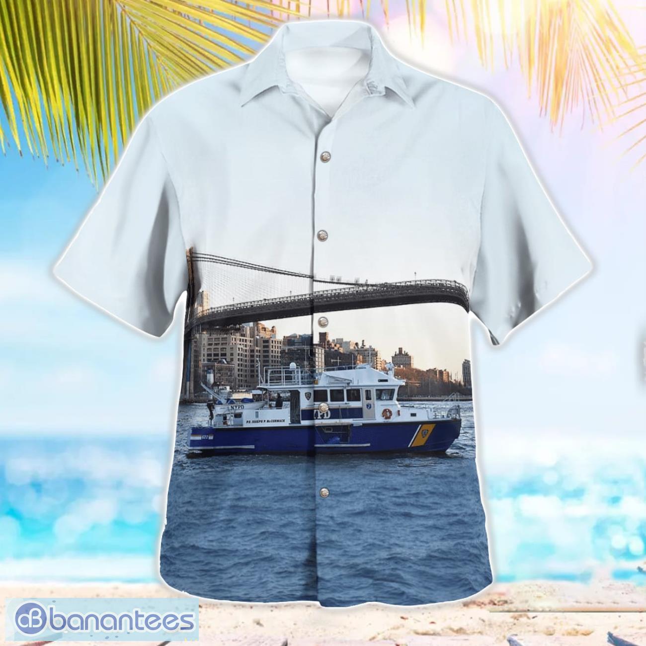 New York City Police Department Police Boat Hawaiian Shirt New York City Police Department Police Boat Hawaiian Shirt Product Photo 3