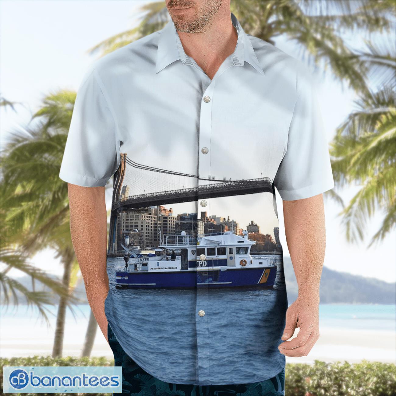 New York City Police Department Police Boat Hawaiian Shirt New York City Police Department Police Boat Hawaiian Shirt Product Photo 4