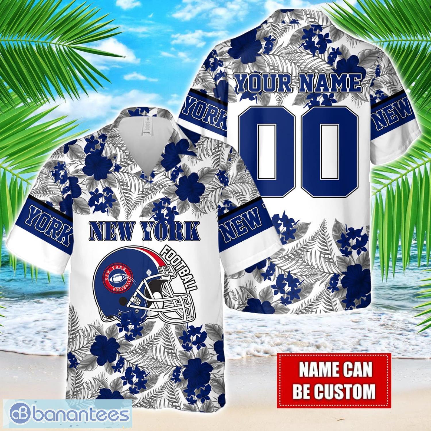 new york team hawaiian and shorts all printed beach set for fans custom name image New York Team Hawaiian And Shorts All Printed Beach Set For Fans Custom Name Product Photo 1