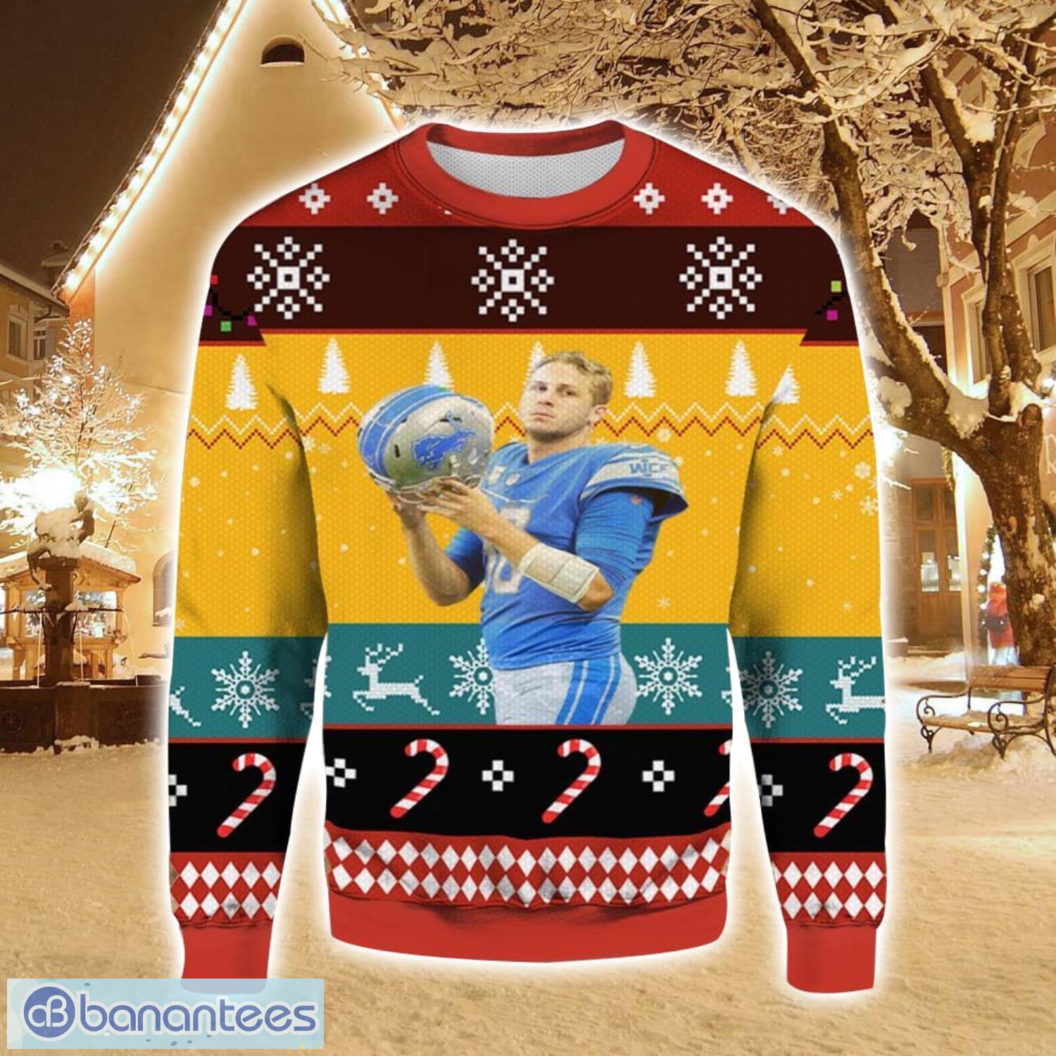nfl jared goff christmas gift ugly christmas sweater for men and women image NFL Jared Goff Christmas Gift Ugly Christmas Sweater For Men And Women Product Photo 1