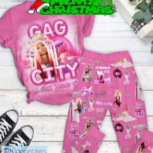 Nicki Minaj Gag City The Pink Friday 2 Tour Pink Version Fleece Pajamas Set Gift Family - Nicki Minaj Gag City The Pink Friday 2 Tour Pink Version Fleece Pajamas Set-1