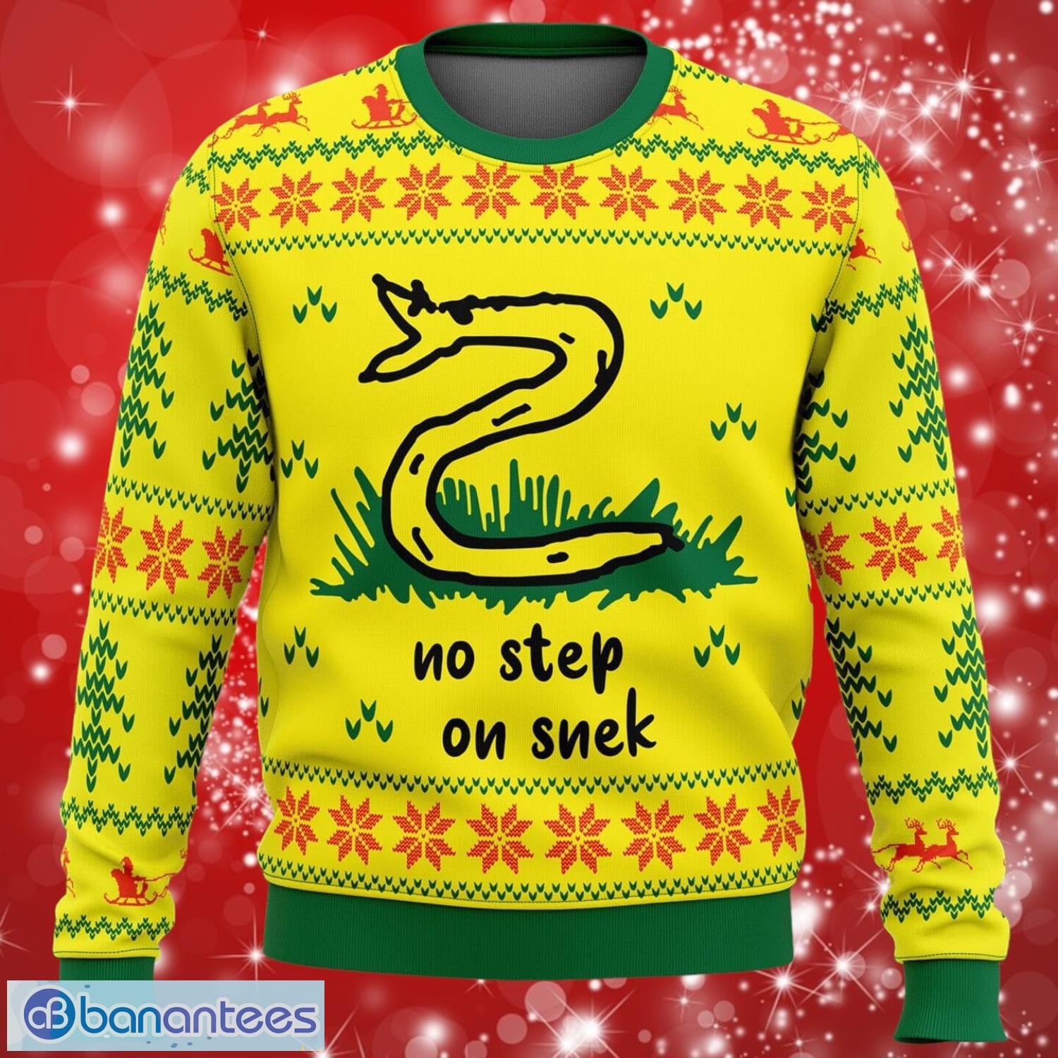 no step on snek christmas yellow sweater full over print gifts christmas 3d sweater shirt image No Step On Snek Christmas Yellow Sweater Full Over Print Gifts Christmas 3D Sweater Shirt Product Photo 1