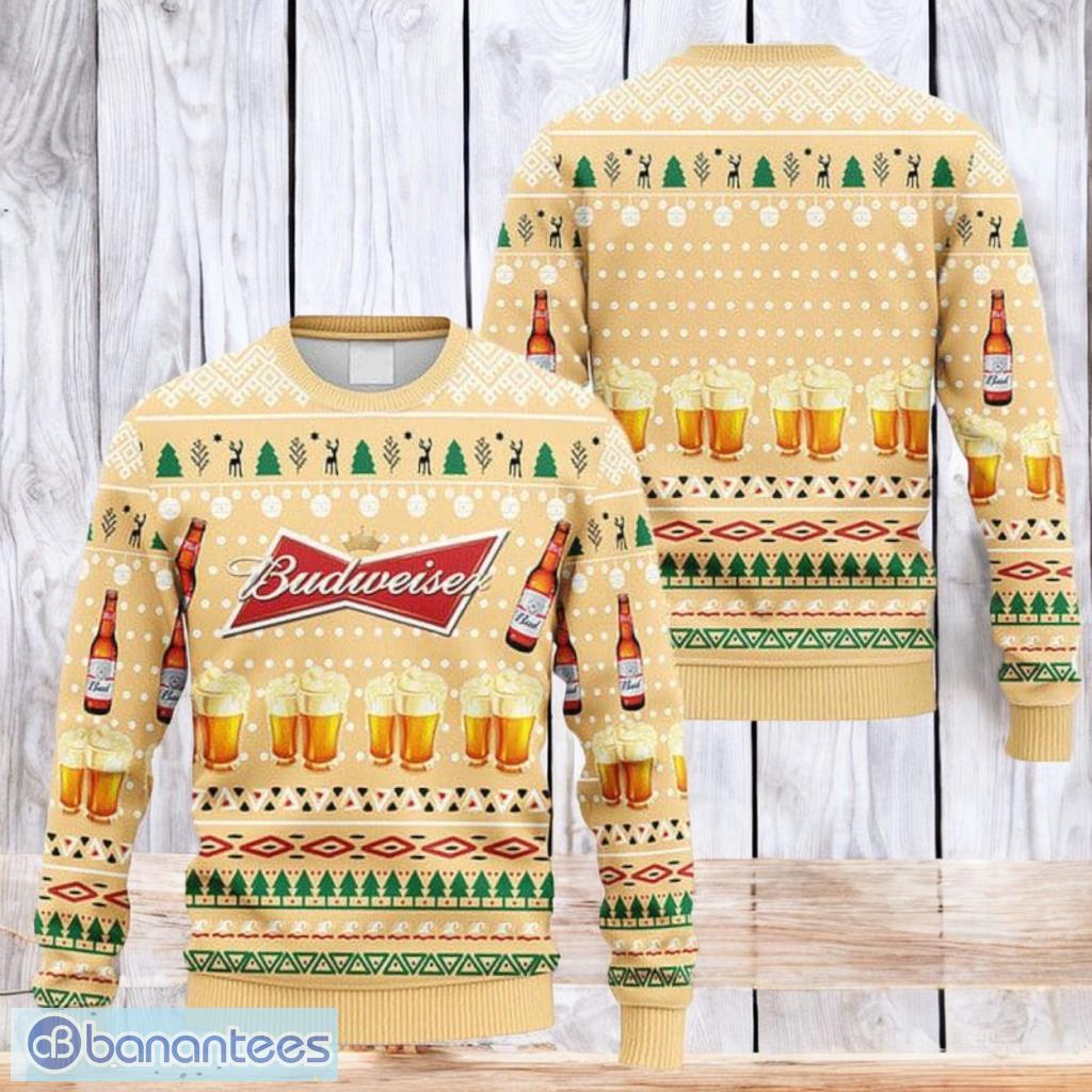 novelty budweiser christmas ugly sweater 3d best gift chistmas image Novelty Budweiser Christmas Ugly Sweater 3D Best Gift Chistmas Product Photo 1