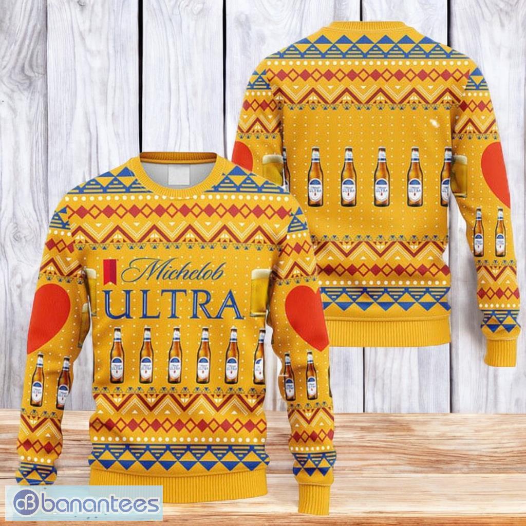 novelty michelob ultra christmas ugly sweater 3d best gift chistmas image Novelty Michelob ULTRA Christmas Ugly Sweater 3D Best Gift Chistmas Product Photo 1