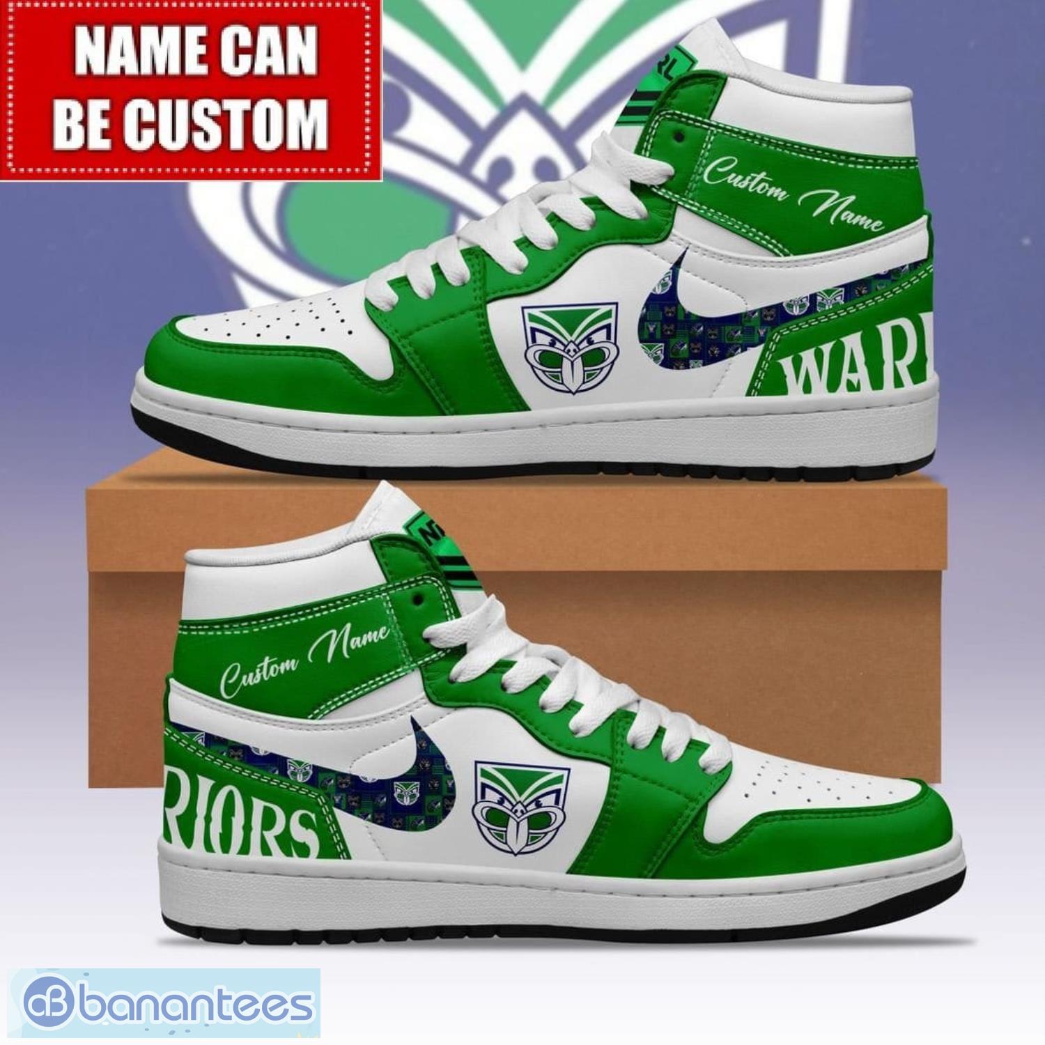 nrl new zealand warriors custom name limited air jordan hightop shoes jd1 sneakers image NRL New Zealand Warriors Custom Name Limited Air Jordan Hightop Shoes JD1 Sneakers Product Photo 1