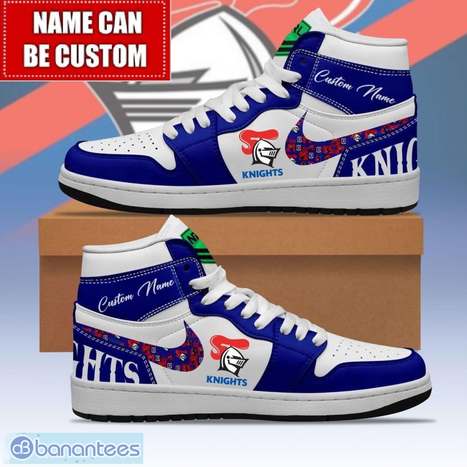 nrl newcastle knights custom name limited air jordan hightop shoes jd1 sneakers image NRL Newcastle Knights Custom Name Limited Air Jordan Hightop Shoes JD1 Sneakers Product Photo 1