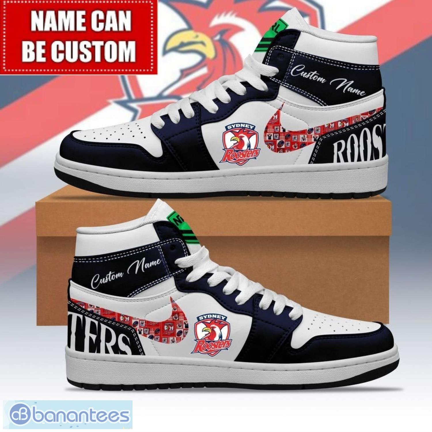 nrl sydney roosters custom name limited air jordan hightop shoes jd1 sneakers image NRL Sydney Roosters Custom Name Limited Air Jordan Hightop Shoes JD1 Sneakers Product Photo 1