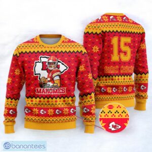 Kansas City Chiefs Patrick Mahomes Custom Name And Number Sport Player 3D Ugly Christmas Sweater Product Photo 1