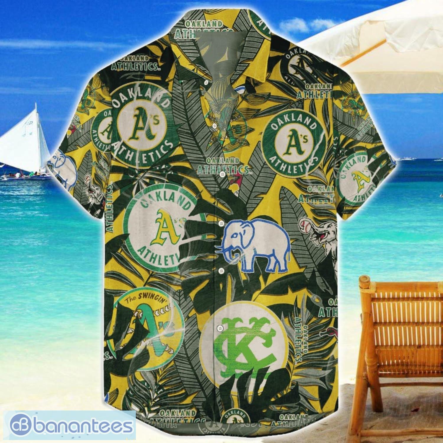 oakland athletics 3d hawaiian shirt retro logo revolution mlb new design summer gift for men women image Oakland Athletics 3D Hawaiian Shirt Retro Logo Revolution MLB New Design Summer Gift For Men Women Product Photo 1