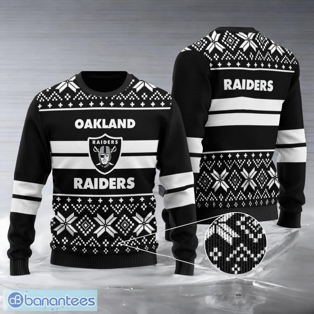 oakland raiders nfl team wool ugly sweater christmas knitting best gift image Oakland Raiders NFL Team Wool Ugly Sweater Christmas Knitting Best Gift Product Photo 1