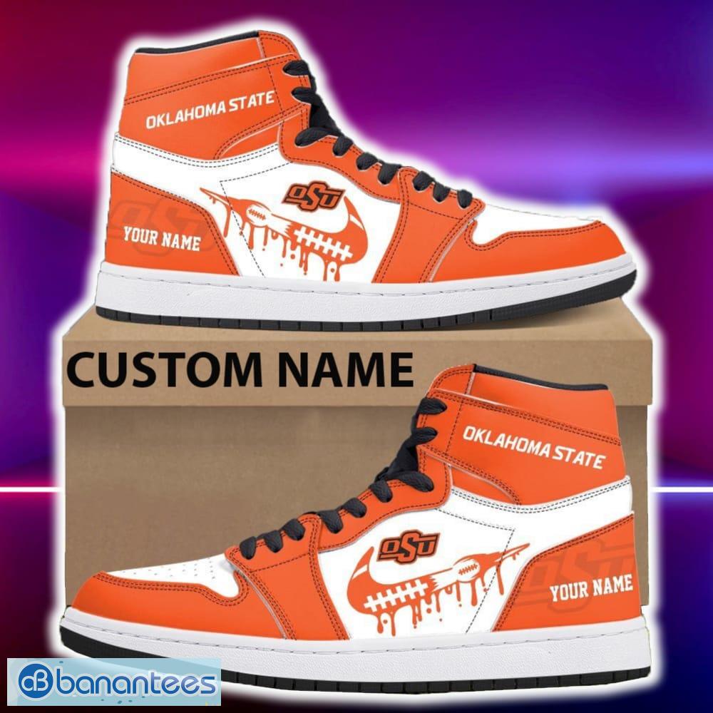 oklahoma state cowboys air jordan hightop shoes new custom name for fans gift sneaker image Oklahoma State Cowboys Air Jordan Hightop Shoes New Custom Name For Fans Gift Sneaker - Oklahoma State Cowboys Air Jordan Hightop Shoes Photo 4