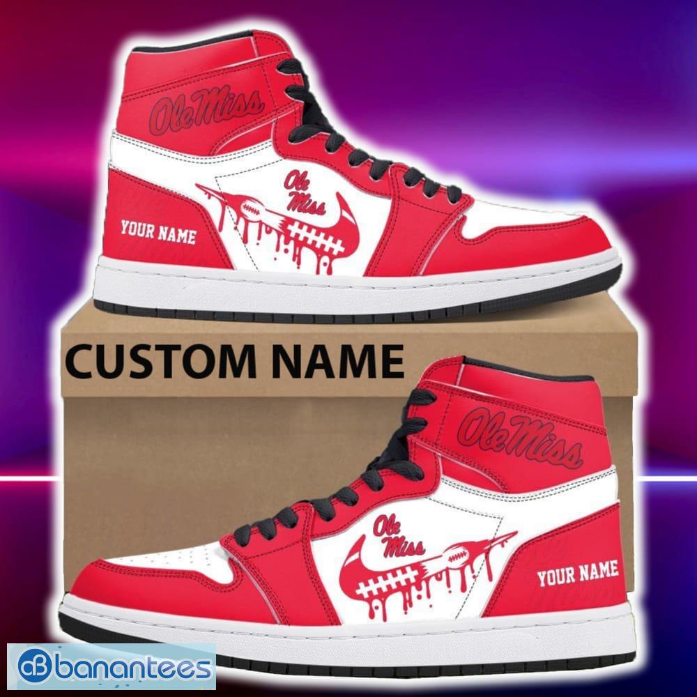 ole miss rebels air jordan hightop shoes new custom name for fans gift sneaker image Ole Miss Rebels Air Jordan Hightop Shoes New Custom Name For Fans Gift Sneaker - Ole Miss Rebels Air Jordan Hightop Shoes Photo 4