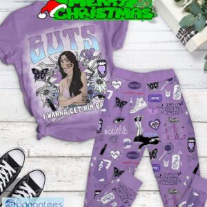 Olivia Rodrigo Guts I Wanna Get Him Back Purple Design Fleece Pajamas Set For Christmas - Olivia Rodrigo Guts I Wanna Get Him Back Purple Design Fleece Pajamas Set-1