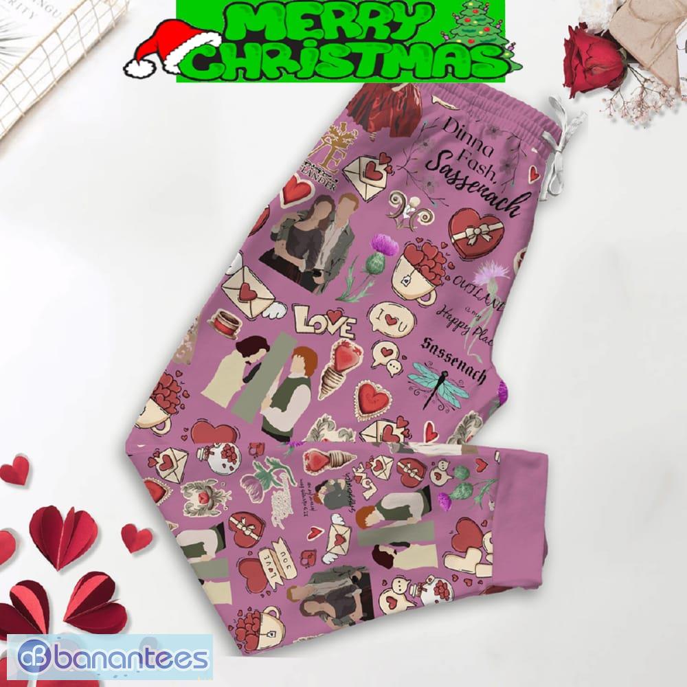 outlander happy valentine pink fleece pajamas set full print christmas for women 2 image Outlander Happy Valentine Pink Fleece Pajamas Set Full Print Christmas For Women - Outlander Happy Valentine Pink Fleece Pajamas Set-3