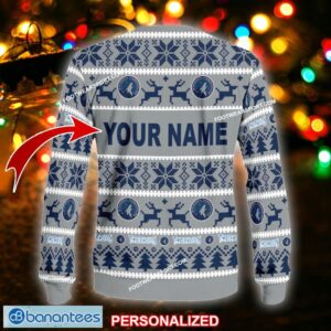 NEW Season Minnesota Timberwolves Ugly Christmas Sweater Gift For Men And Women Custom Name - NBA Minnesota Timberwolves Ugly Christmas Sweater For Men And Women Photo 2