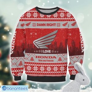Honda Logo 2 Damn Right I Lover Honda Now And Forever 3D Ugly Christmas Sweater Christmas Gift Product Photo 2