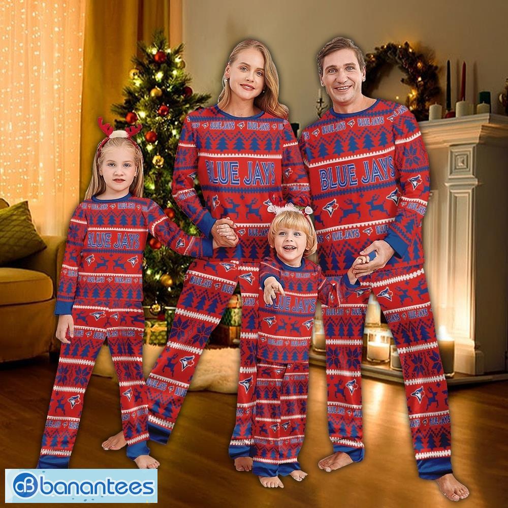 pajamas set ugly christmas mlb toronto blue jays gift family image Pajamas set Ugly Christmas MLB Toronto Blue Jays Gift Family - Pajamas set Ugly Christmas MLB Toronto Blue Jays Gift Family