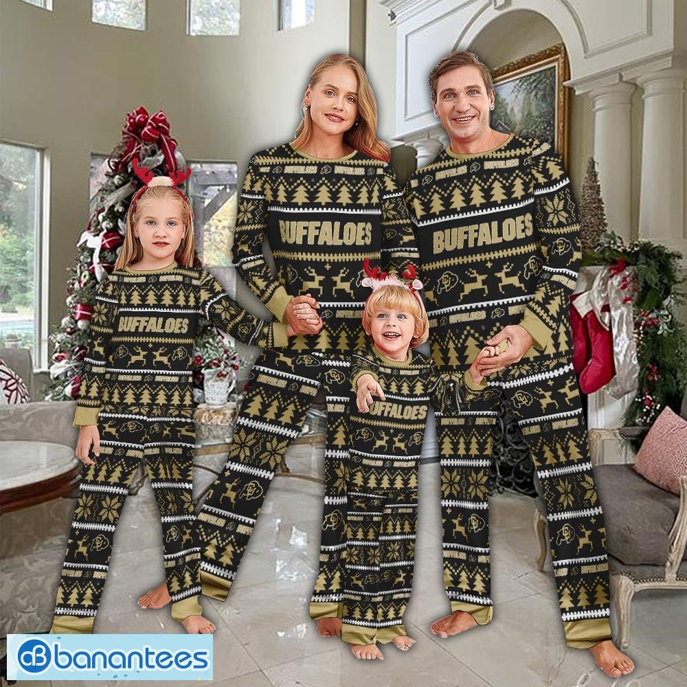 pajamas set ugly christmas ncaa colorado buffaloes gift family image Pajamas set Ugly Christmas NCAA Colorado Buffaloes Gift Family - Pajamas set Ugly Christmas NCAA Colorado Buffaloes Gift Family