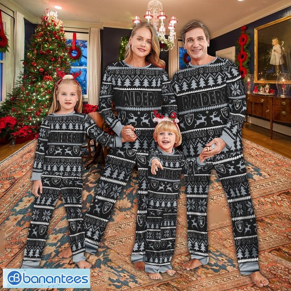 pajamas set ugly christmas nfl las vegas raiders for christmas image Pajamas set Ugly Christmas NFL Las Vegas Raiders For Christmas - Pajamas set Ugly Christmas NFL Las Vegas Raiders For Christmas