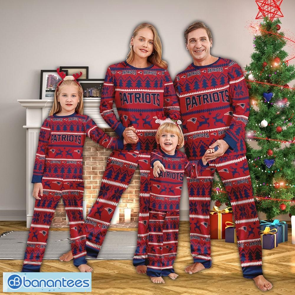 pajamas set ugly christmas nfl new england patriots christmas for family image Pajamas set Ugly Christmas NFL New England Patriots Christmas For Family - Pajamas set Ugly Christmas NFL New England Patriots Christmas For Family