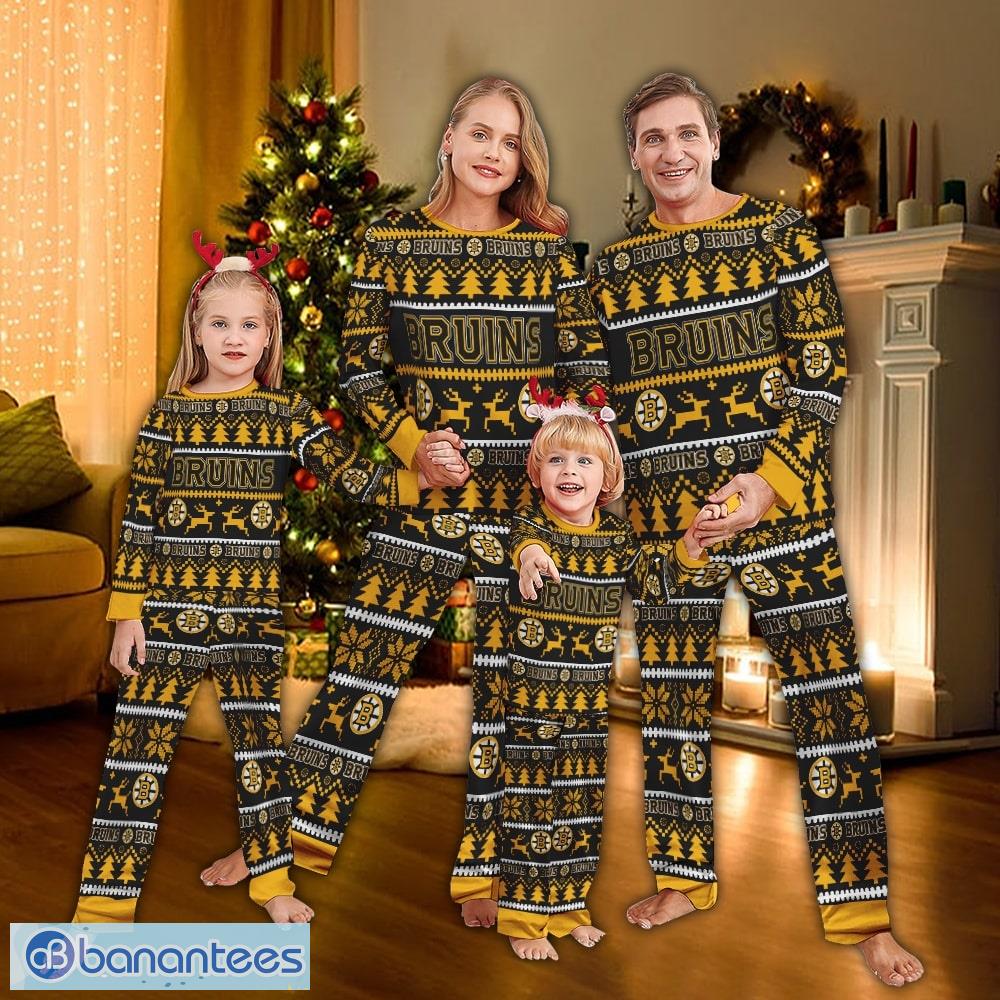 pajamas set ugly christmas nhl boston bruins gift family image Pajamas set Ugly Christmas NHL Boston Bruins Gift Family - Pajamas set Ugly Christmas NHL Boston Bruins Gift Family