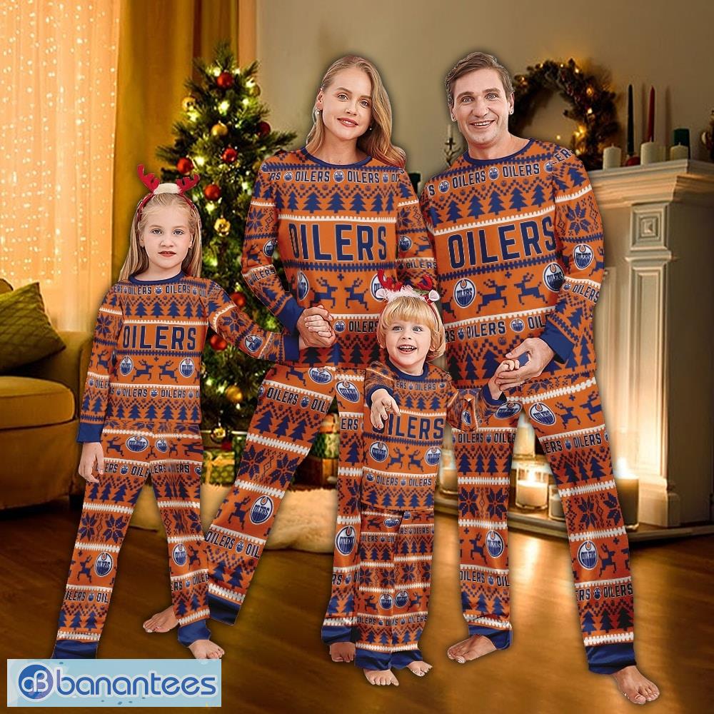 pajamas set ugly christmas nhl edmonton oilers for women gift christmas image Pajamas set Ugly Christmas NHL Edmonton Oilers For Women Gift Christmas - Pajamas set Ugly Christmas NHL Edmonton Oilers For Women Gift Christmas