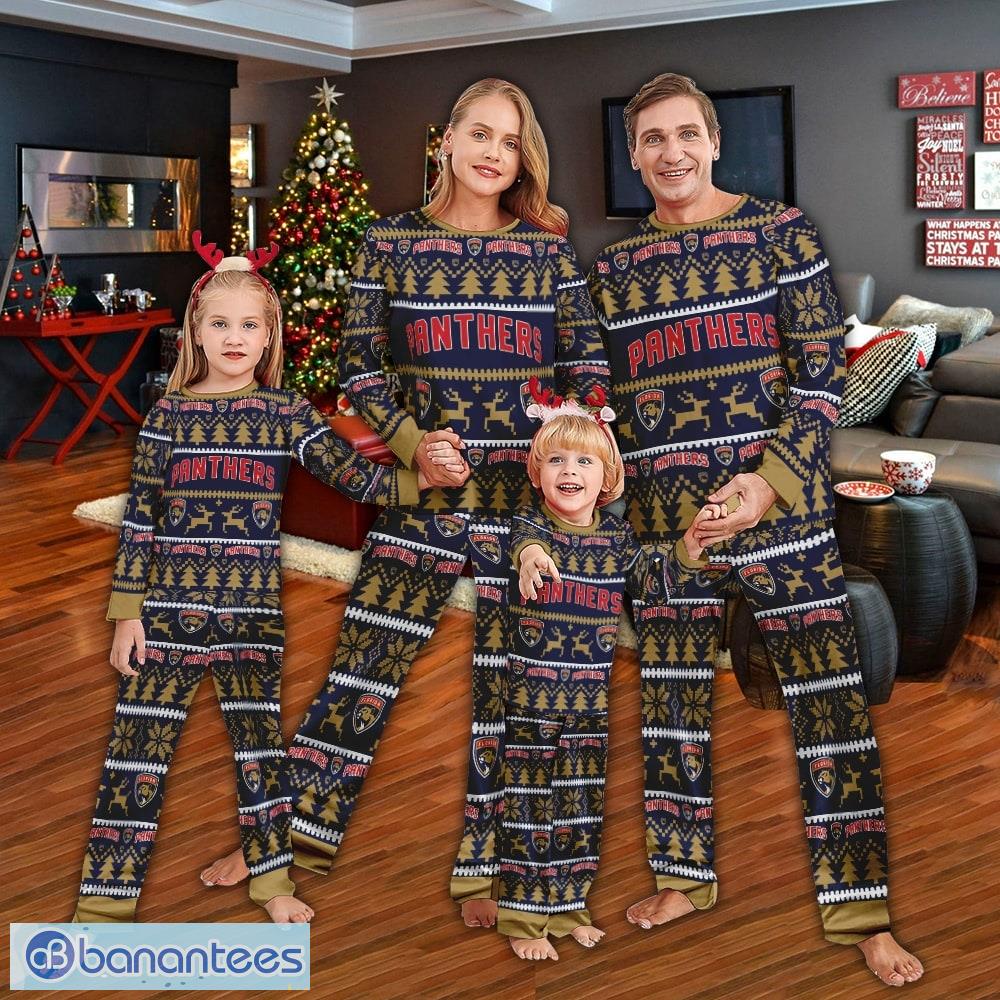 pajamas set ugly christmas nhl florida panthers christmas for family image Pajamas set Ugly Christmas NHL Florida Panthers Christmas For Family - Pajamas set Ugly Christmas NHL Florida Panthers Christmas For Family