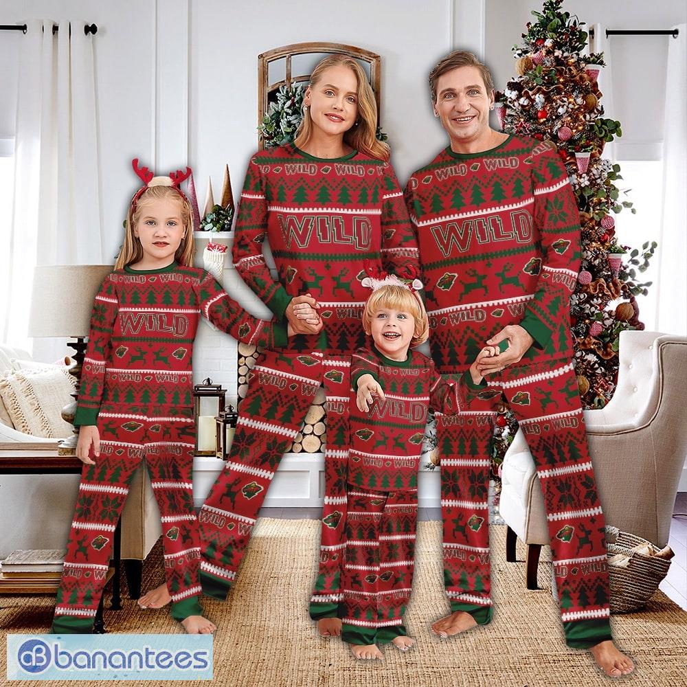 pajamas set ugly christmas nhl minnesota wild for christmas image Pajamas set Ugly Christmas NHL Minnesota Wild For Christmas - Pajamas set Ugly Christmas NHL Minnesota Wild For Christmas