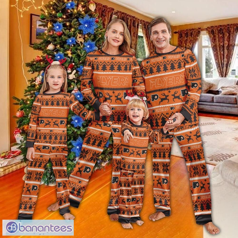 pajamas set ugly christmas nhl philadelphia flyers gift family image Pajamas set Ugly Christmas NHL Philadelphia Flyers Gift Family - Pajamas set Ugly Christmas NHL Philadelphia Flyers Gift Family
