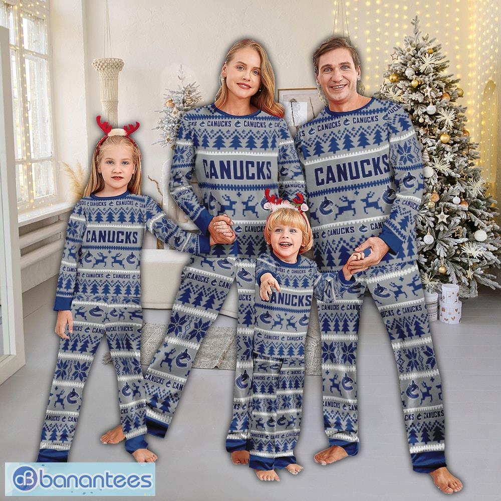 pajamas set ugly christmas nhl vancouver canucks gift family image Pajamas set Ugly Christmas NHL Vancouver Canucks Gift Family - Pajamas set Ugly Christmas NHL Vancouver Canucks Gift Family