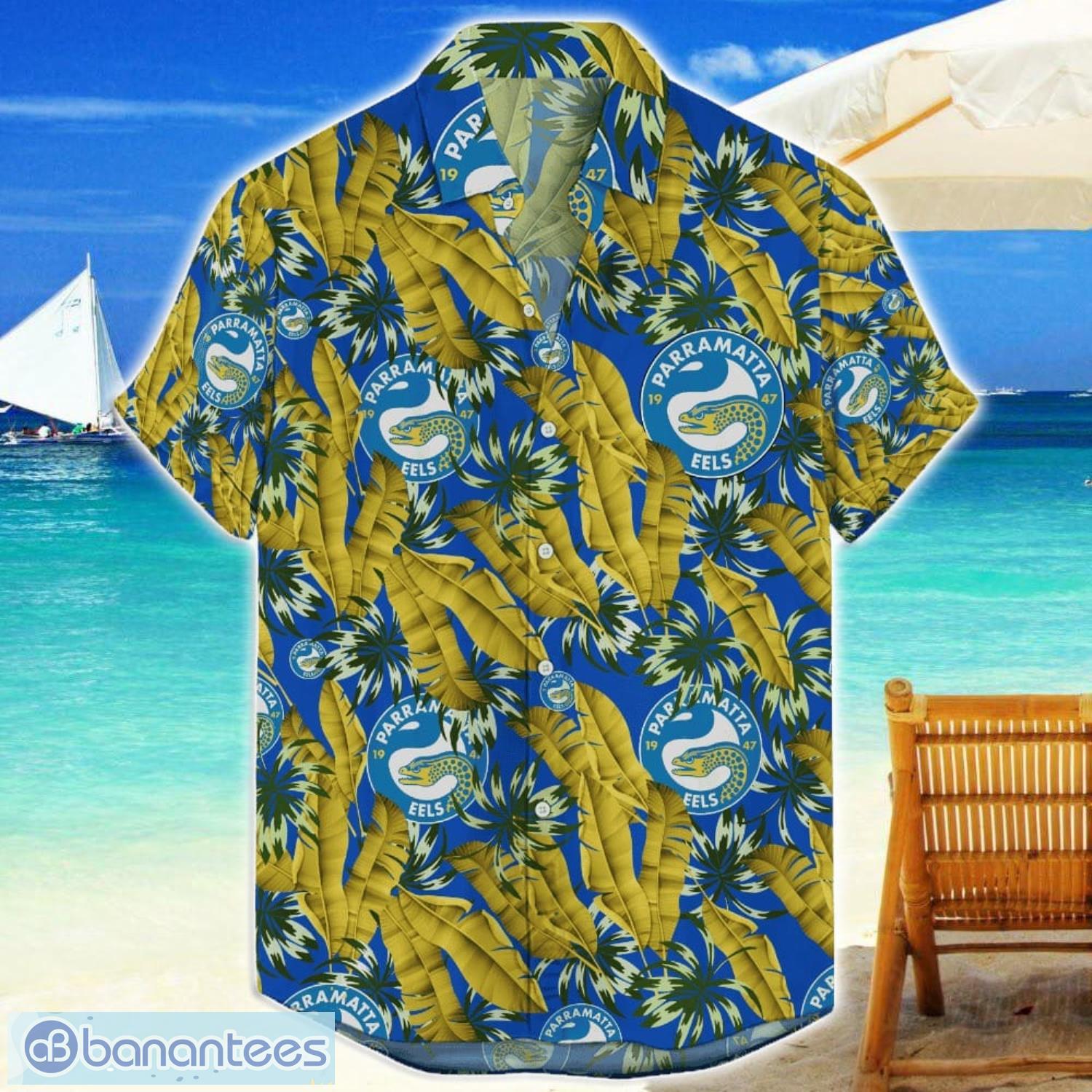 parramatta eels paradise nrl aloha hawaiian shirt for men and women image Parramatta Eels Paradise NRL Aloha Hawaiian Shirt For Men And Women Product Photo 1