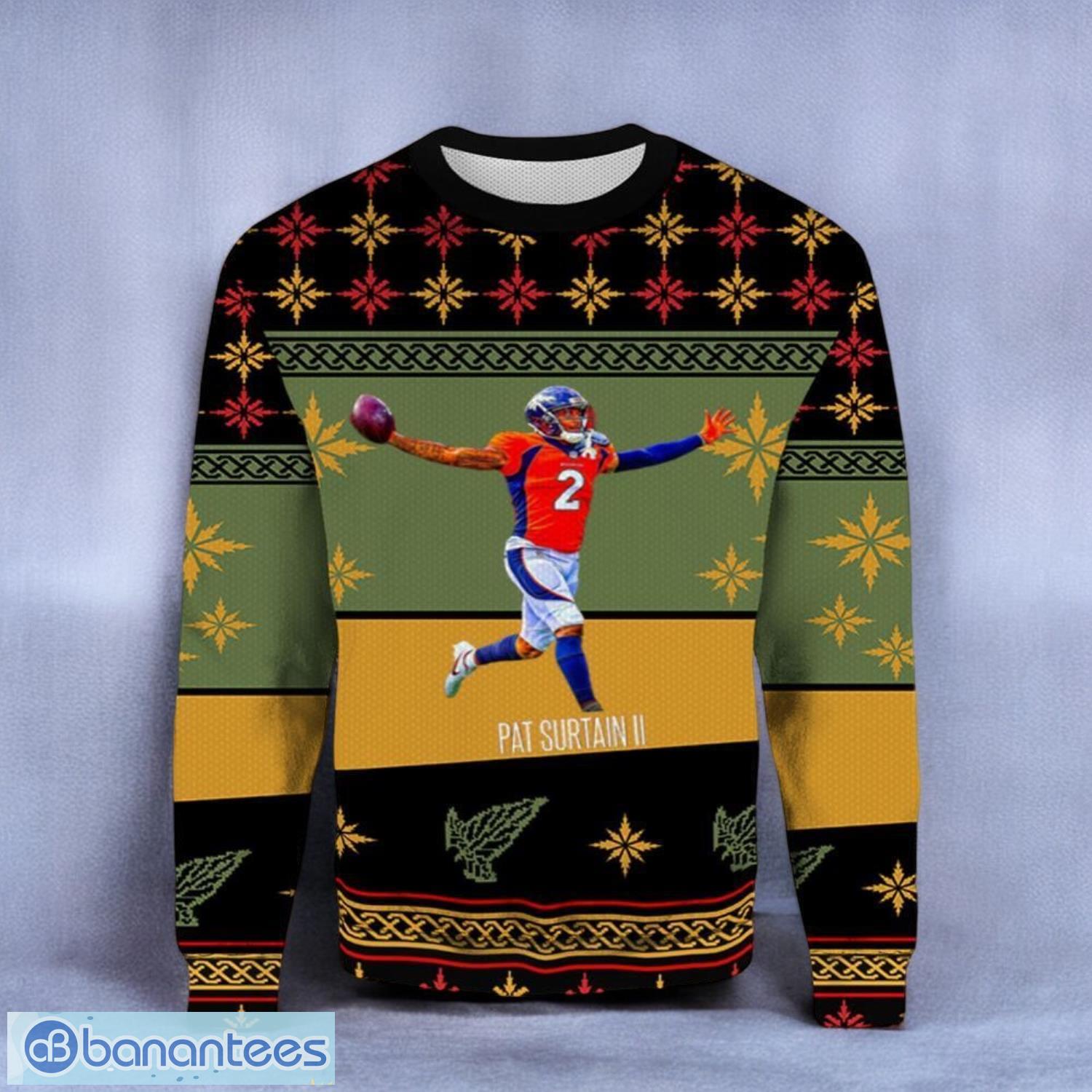 pat surtain ii denver broncos 3d ugly christmas sweater all printed christmas gift for men women image Pat surtain II Denver Broncos 3D Ugly Christmas Sweater All Printed Christmas Gift For Men Women Product Photo 1
