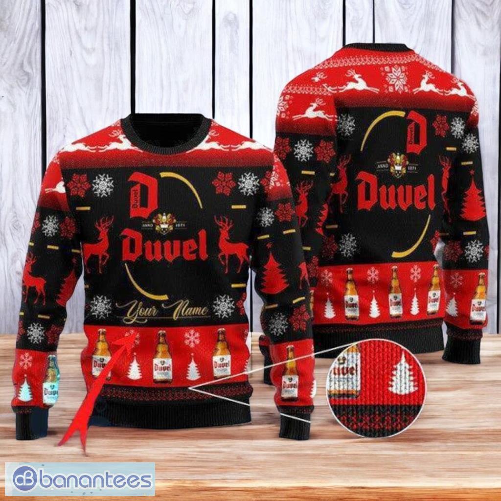 personalized black duvel beer ugly christmas ugly sweater 3d best gift chistmas image Personalized Black Duvel Beer Ugly Christmas Ugly Sweater 3D Best Gift Chistmas Product Photo 1