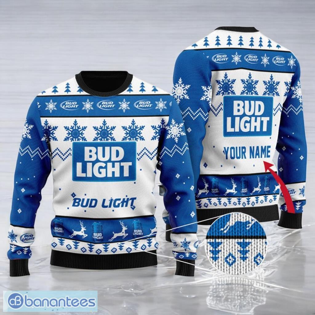 personalized bud light ugly sweater christmas knitting best gift image Personalized Bud Light Ugly Sweater Christmas Knitting Best Gift Product Photo 1