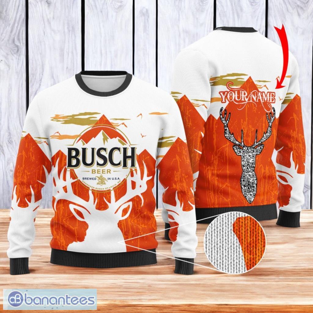 personalized busch beer reindeer ugly christmas ugly sweater 3d best gift chistmas image Personalized Busch Beer Reindeer Ugly Christmas Ugly Sweater 3D Best Gift Chistmas Product Photo 1
