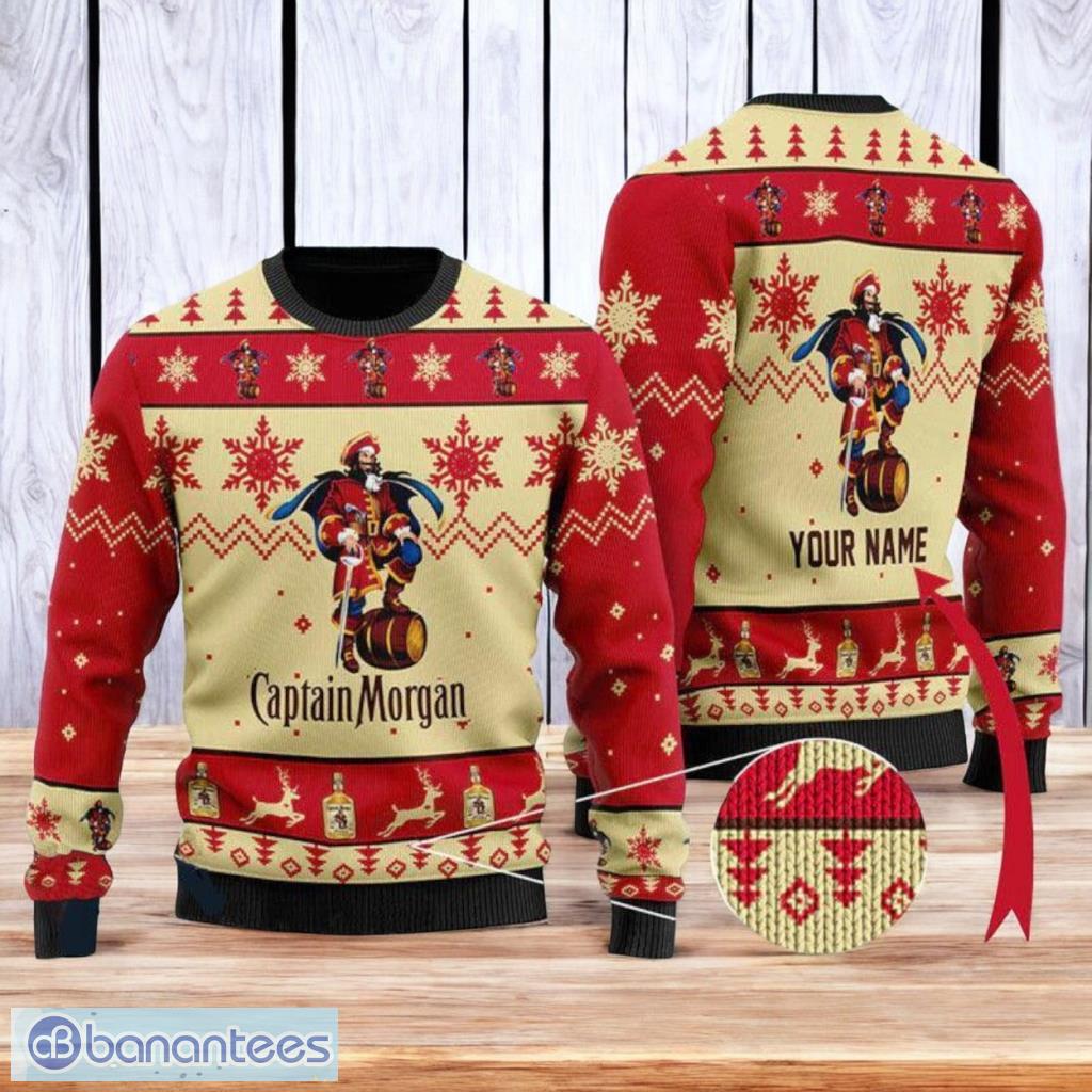 personalized captain morgan knitting christmas ugly sweater 3d best gift chistmas image Personalized Captain Morgan Knitting Christmas Ugly Sweater 3D Best Gift Chistmas Product Photo 1